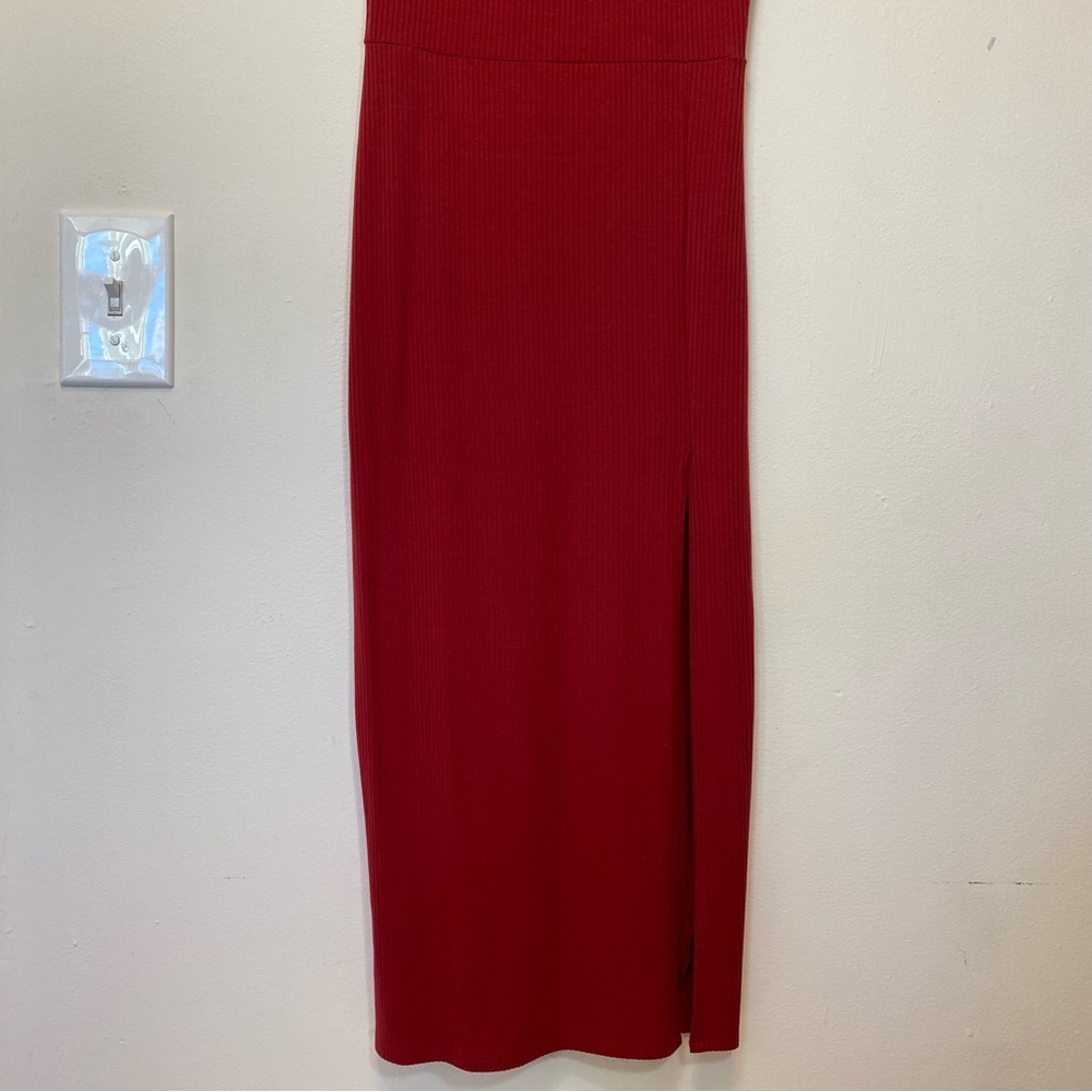 Reformation Rust Red Square-Neck Midi Dress - Picture 6 of 11